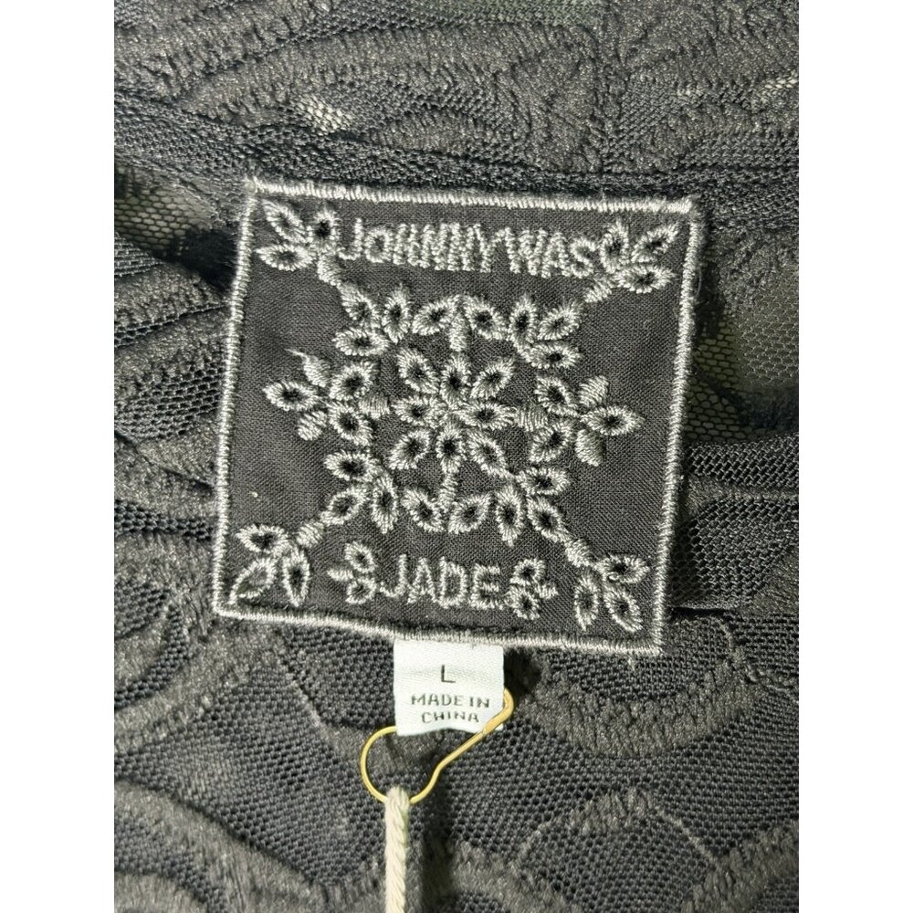 Johnny Was NWT Large Black Astrid Sheer Embroidered Lace Sheer Blouse NEW W TAGS - Picture 7 of 10